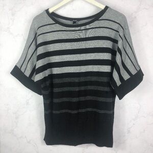 [AGB] Gray Striped Sweater Top